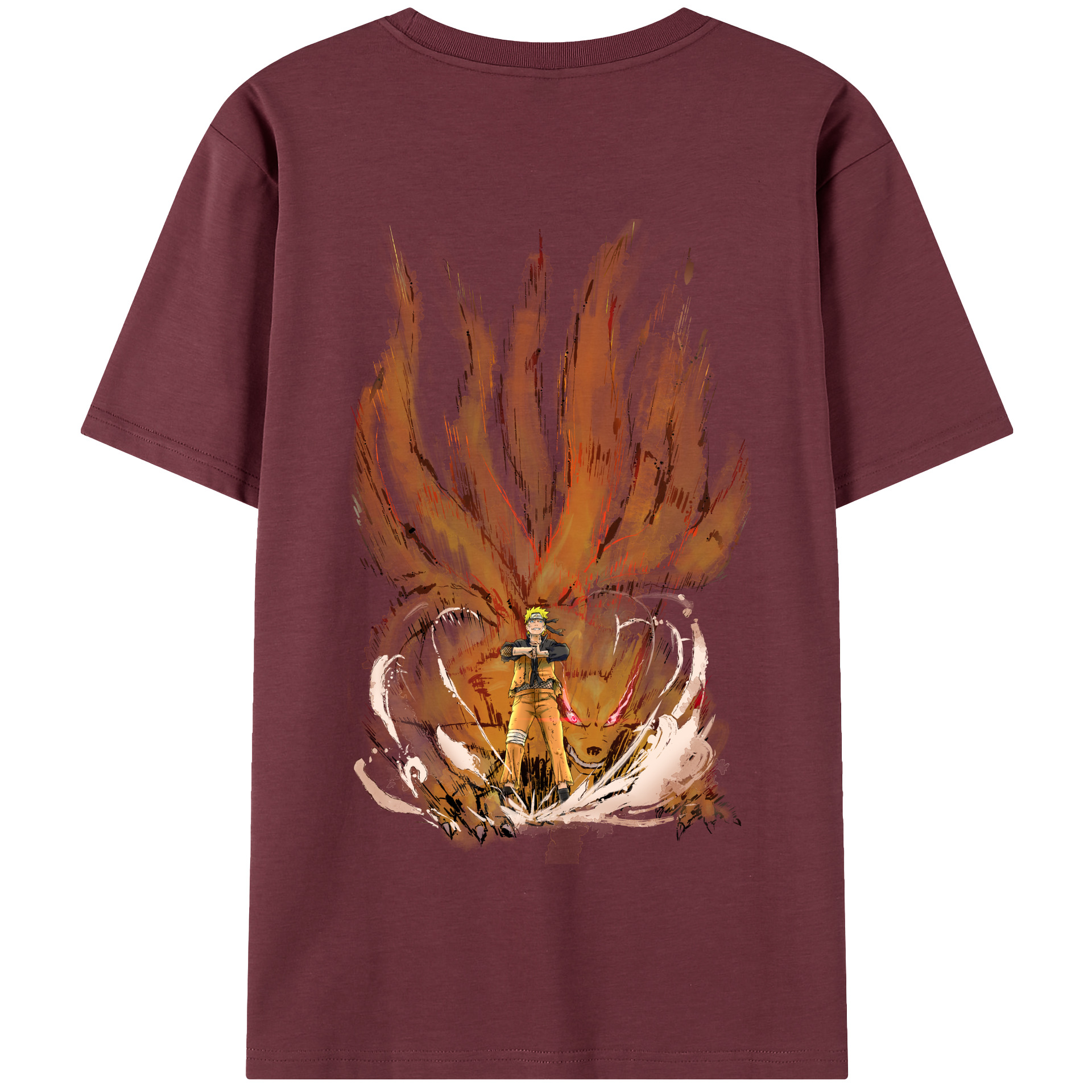 （画像用） NARUTO -ナルト- うずまき ナルト Uzumaki Naruto 綿100％半袖Tシャツ（背面プリント）